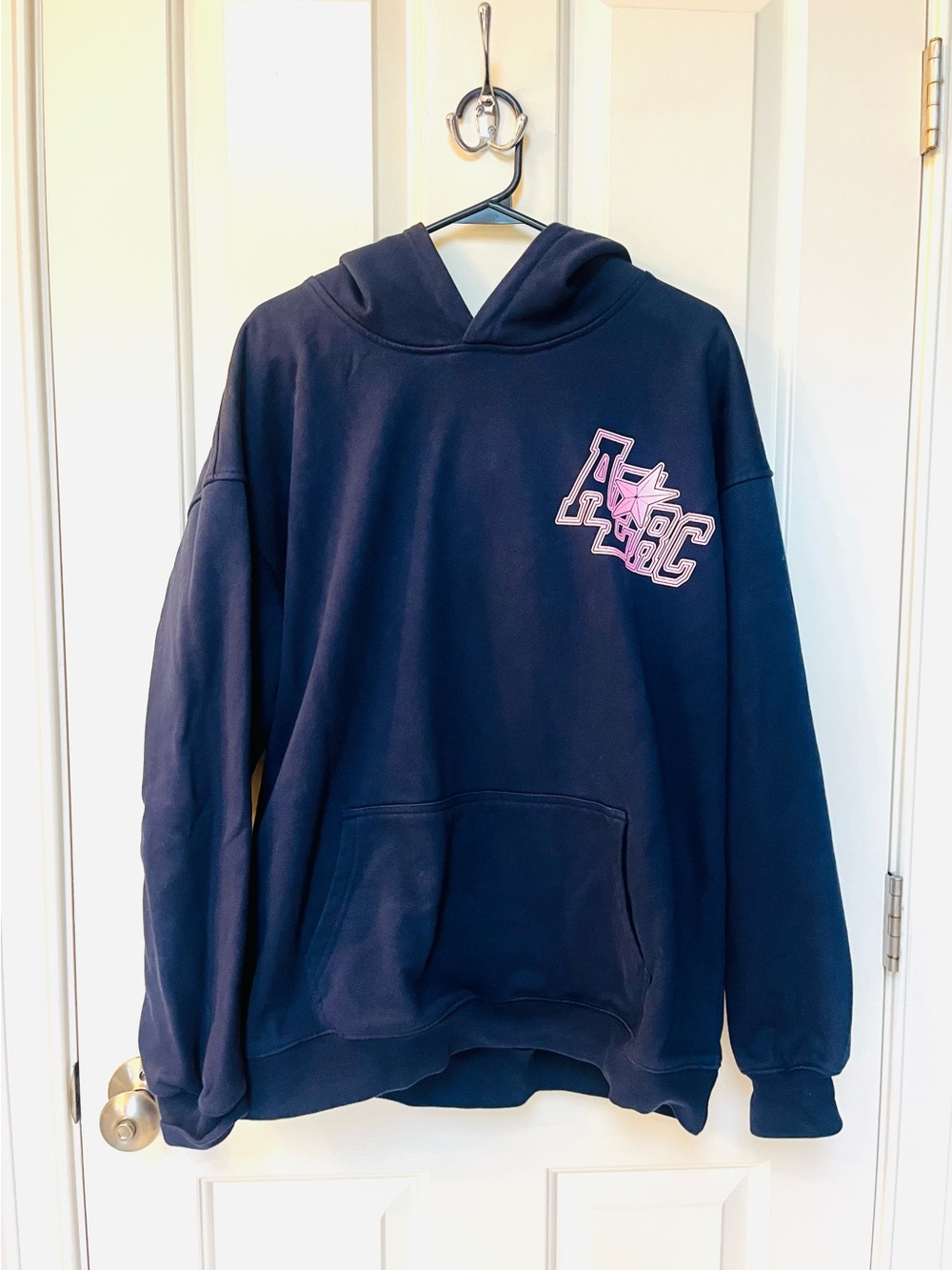 NWOT Aelfric Eden Navy and Pink ARC Oversized Hoodie size medium